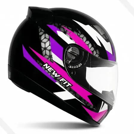 Foto de Capacete Fechado Ebf New Fit Control Esportivo Moto Preto Rosa Brilhante 57/58