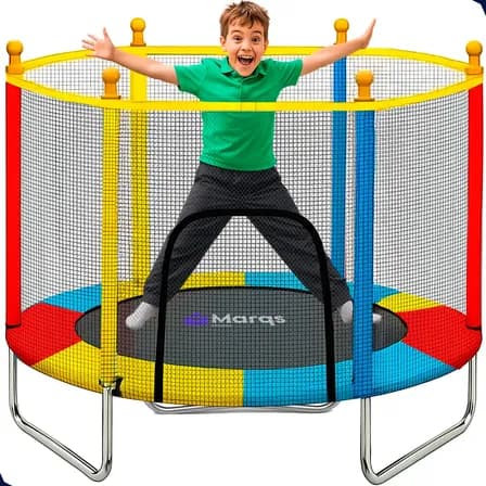 Foto de Cama Elástica Infantil Pula-pula Trampolim 1,4m Com Tela De Proteção E Estrutura Reforçada Para Crianças Marqs Home