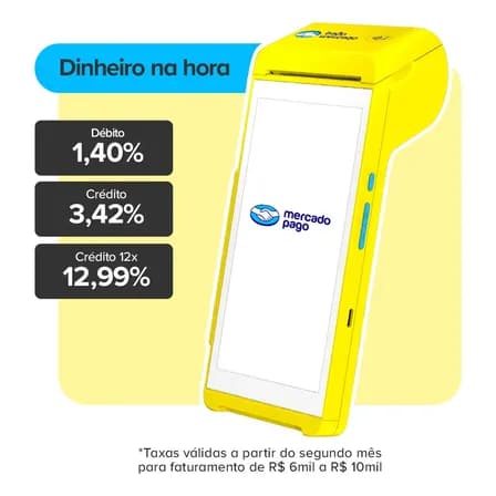 Foto de Maquininha De Cartão Smart 2 Mercado Pago Point Amarela Vivo 4g/Wifi/Nfc
