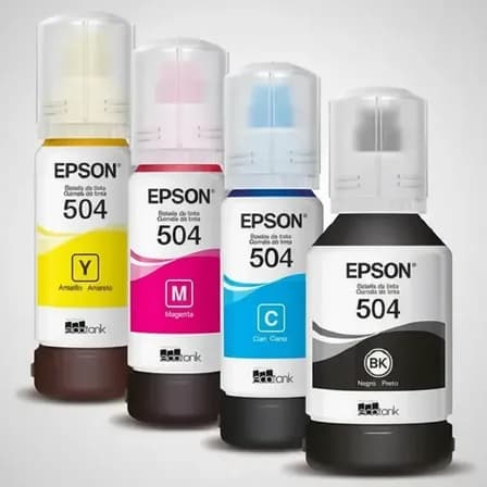 Foto de Kit 4 Tintas T504 Modelo L4150 L4160 L4260 L6270 L14150 Color