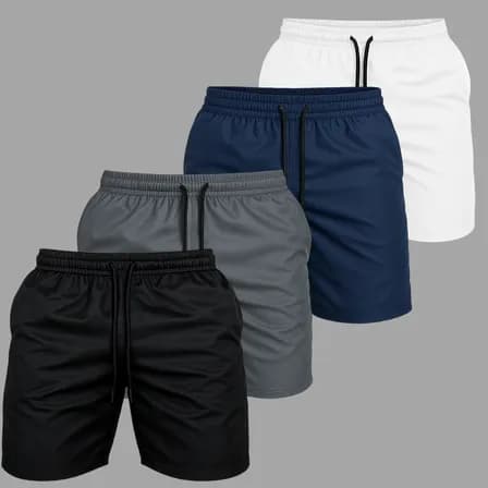 Foto de Kit 4 Short Praia Masculino Bermuda Tactel Verão Academia 1 De Cada Cor M