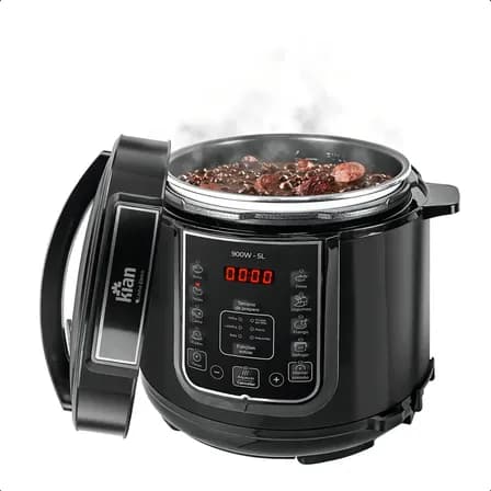 Foto de Panela de Pressão Elétrica 5 Litros Aço Inox Preto Multifuncional Kian Ppe 101