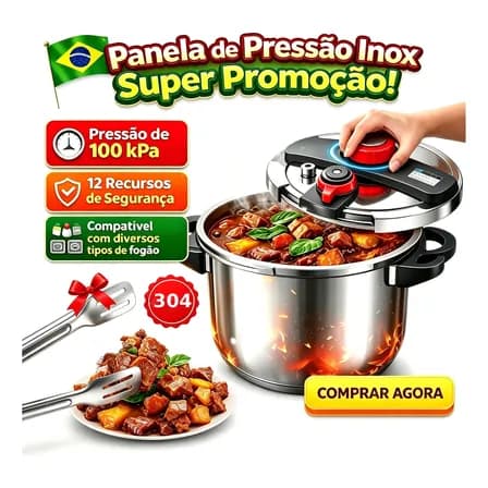 Foto de Panela De Pressão Em Aço Inoxidável Com Três Configurações6l 6 L Inox