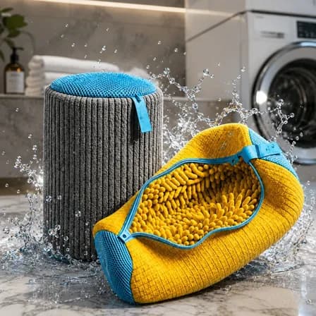 Foto de Kit 2 Sacos De Lavagem Tenis Sapatos Para Máquina De Lavar Aleatório