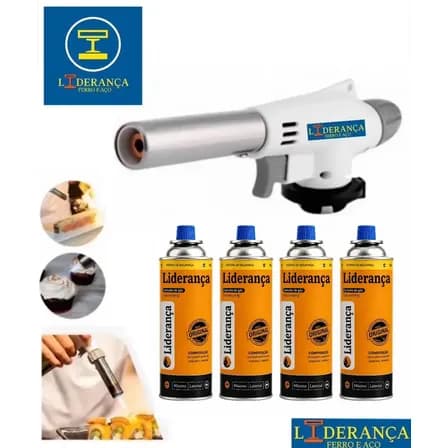 Foto de Kit Maçarico Portátil Automático Liderança Ferro E Aço para 1300°C com 4 Refis de Gás Butano