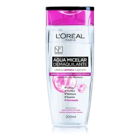 Foto de Água Micelar L'Oréal Paris Bifásica Limpeza Facial 200ml