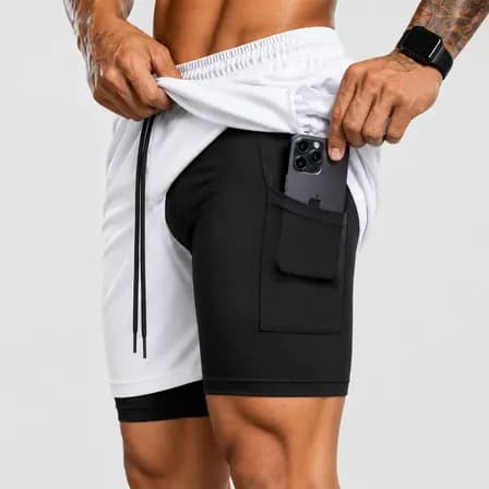 Foto de Bermuda Masculina 2 Em 1 Compressão Short Dry Fit Academia