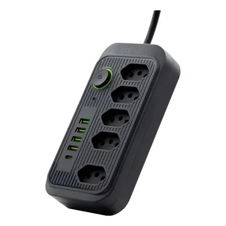 Foto de Extensão Coibeu Wkc-541 10 Tomadas 2m 4 Usb Bivolt