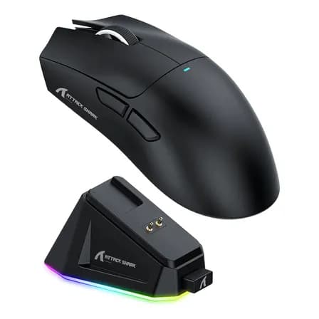 Foto de Mouse Gamer Attack Shark X11 22000dpi Sem Fio Usb Bluetooth Preto