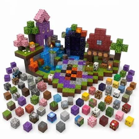 Foto de Kit 200 Blocos Magnéticos Peças Para Montar Menino E Menina Construção Imã Brinquedo Educativo Empilhamento Cubo Infantil Adidi Dê