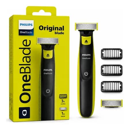 Foto de Aparador Barbeador Philips Oneblade 2724 Seco Molhado Bivolt Preto/verde 127/220v