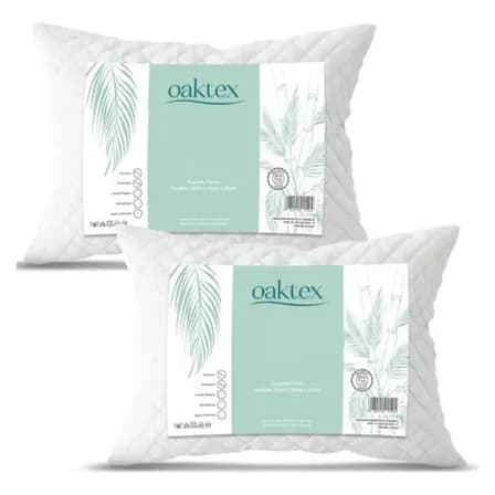Foto de Kit C/2 Travesseiros Luxo Matelado Fibra Antialérgica 50x70 Branco