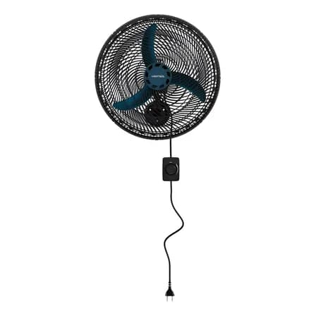 Foto de Ventilador De Parede Ventisol New Azul 3 Velocidades Estrutura Preto Diâmetro 50 Cm Material Das Pás Plástico 127