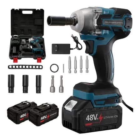 Foto de Chave De Impacto 48v Kit Com 2 Baterias Acessórios E Maleta