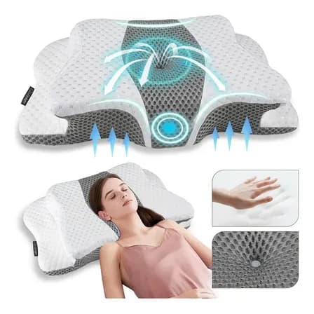 Foto de Travesseiro Nasa Cervical Ortopédico Coluna Inteligente Ergonômico Alivio Dores Sono Relax