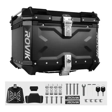 Foto de Baú Moto Top Case Traseiro 45 L + Base + Encosto Big Trail Cor Preto
