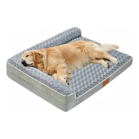 Foto de Cama Pet Grande Caminha Cachorros Suporte Cervical Espuma de Ortopédica C/capa Lavável Removível E Base Impermeável 91×68×16.5