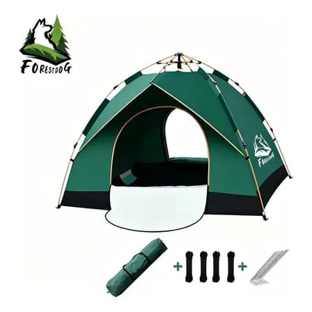 Foto de Barraca Camping Acampamento Automatica Forestdog 3-4 Pessoas Tecido Oxford 210*205*135cm Verde-escuro