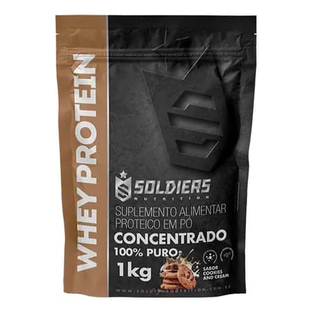 Foto de Whey Protein Concentrado 1kg Cookies Soldiers Nutrition