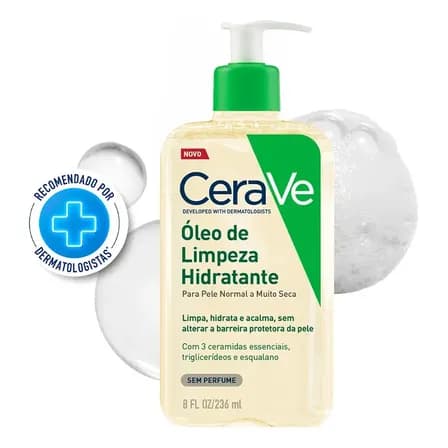 Foto de Óleo de Limpeza Facial Hidratante Para Pele Seca e Atópica CeraVe 236ml