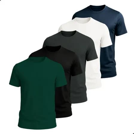 Foto de Kit 5 Camisetas Básica Masculina Dry Fit Esporte Treino Lisa