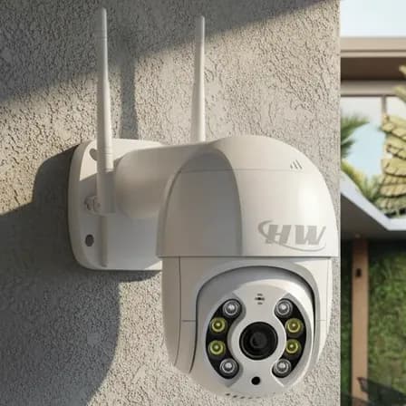 Foto de Câmera De Segurança Wi-fi Ip Prova D'água Infravermelho Hd Icsee Interna Externa HW