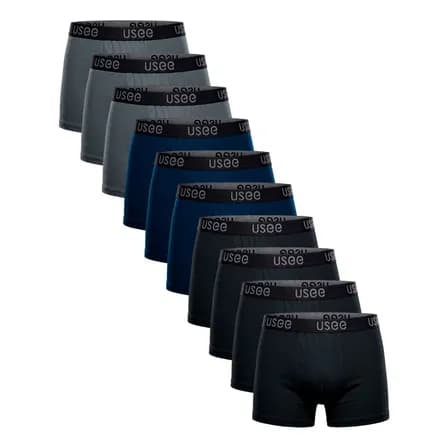 Foto de Kit Com 10 Cuecas Boxer Algodão Adulto Usee Brasil