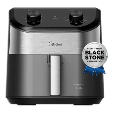 Foto de Fritadeira Air Fryer 4,5l Widemax Com Interior De Alumínio 1500w Midea