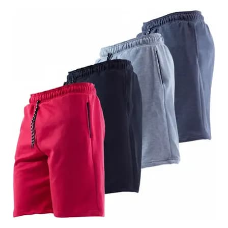 Foto de Kit 4 Bermuda Moletom Moletinho Masculino Bolso Academia
