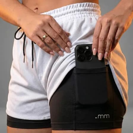 Foto de Short Fitnes Duplo 2 1 Bermuda Compressão Academia Feminino