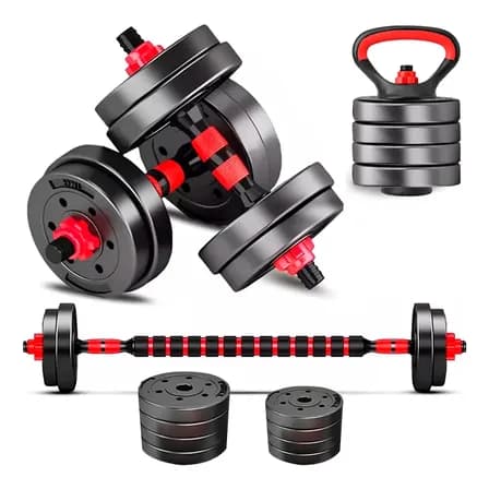 Foto de Kit Halteres e Anilhas Ajustáveis 15kg para Kettlebell, Barras e Flexões Marca Als Sports