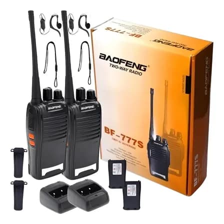 Foto de Kit Par 2 Radio Baofeng 777s Walk Talk Comunicador 16 Canais Preto 127/220v
