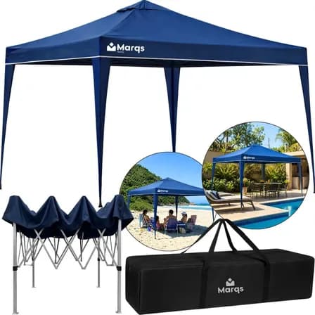 Foto de Tenda Gazebo Sanfonada Articulada Desmontável 3x3 Metros Marqs Home Impermeável Estrutura Aço Leve E Reforçada Proteção Solar Uv Chuva Vento Barraca Camping Praia Eventos Feira Car
