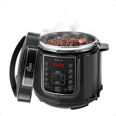 Foto de Panela De Pressão Elétrica 5 Litros Aço Inox Preto Multifuncional Kian Ppe 101