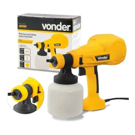 Foto de Pistola Elétrica para Pintura Vonder Amarelo e Preto PEV400 62.20.400.220
