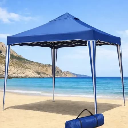 Foto de Gazebo articulado 3x3 tenda para praia aço cor azul