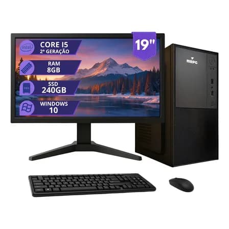 Foto de Pc Computador Completo Intel I5 8gb Ssd 240gb Monitor 19 240 Gb 8 Gb Placa De Video Integrada