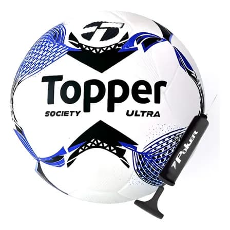 Foto de Bola De Futebol Society Topper Ultra Colagem Dupla + Bomba