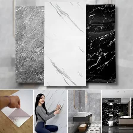 Foto de Kit 10 Painel 3d Mármore Parede Autocolante 60 X 30 Pdeals