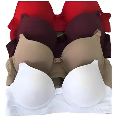 Foto de Kit 4 Sutiãs Com Bojo Alça Reforçada Cores Lisas Revenda