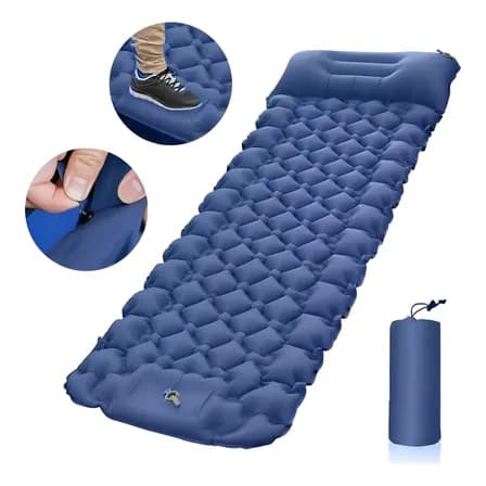 Foto de Colchao Inflável Automético De Acampamento Ao Ar Livre 190cm Azul
