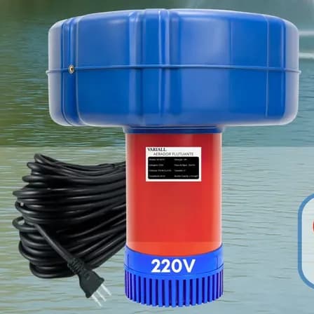 Foto de Aerador Chafariz 1.0cv 0.75kw Piscicultura Potente Oxigenador Agua 1cv Bomba Lago Açude Peixes Tanque Oxigenio 15 Metros Fio