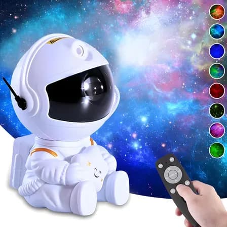 Foto de Mini Luminária Astronauta Robozinho Projetor Astronauta Luz