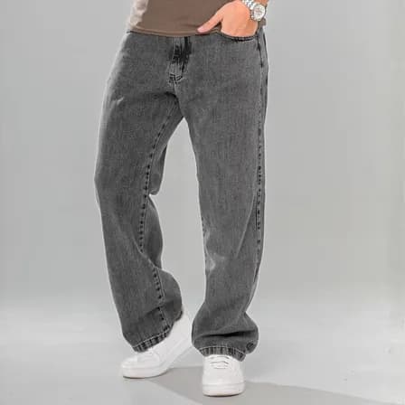 Foto de Calça Balão Jeans Masculina Marmorizada Streetwear Larga Bag
