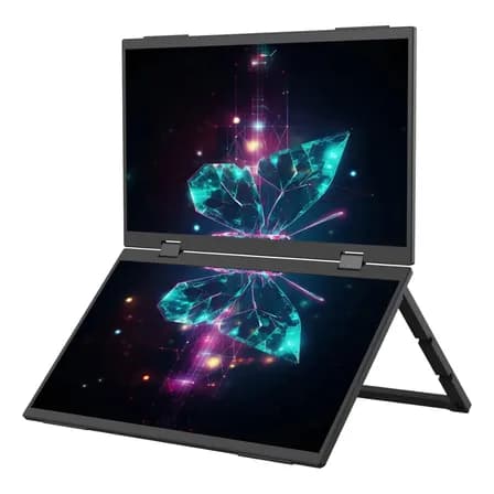 Foto de Monitor Portátil Duplo 15.6 Full Hdcom Bolsa Telas Dobráveis Preto