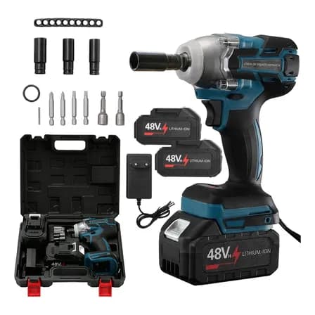 Foto de Kit Chave De Impacto 2 Baterias 48v Recarregável Com Maleta