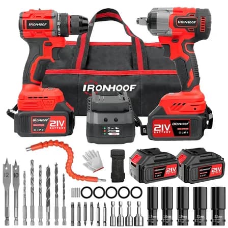 Foto de Kit Furadeira E Parafusadeira Elétricas Chave De Impacto Brushless Kit Ferramentas
