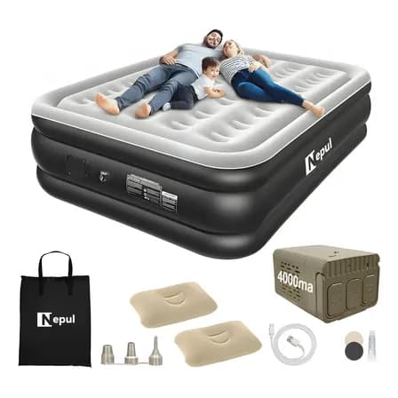 Foto de Colchão Inflável Queen Nepul Duplo Com 2 Travesseiro Inflável NE-999 cor Cinza