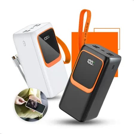 Foto de Power Bank Turbo Carregador Portátil 50.000mah Turbo 22.5w Premium Universal Rápida Carga Para Celular iPhone Xiaomi Motorola LG Smartwatch Tablet Display Digital Viagens Festa Ios