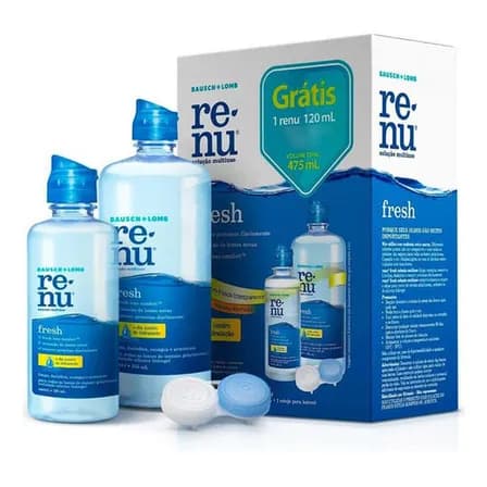 Foto de Kit Renu Fresh Solução Multiuso para Lentes 355ml 120ml Bausch + Lomb 475 ml